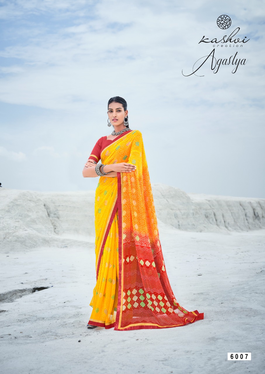 lt kashvi creation agastya georgget elegant print saree catalog