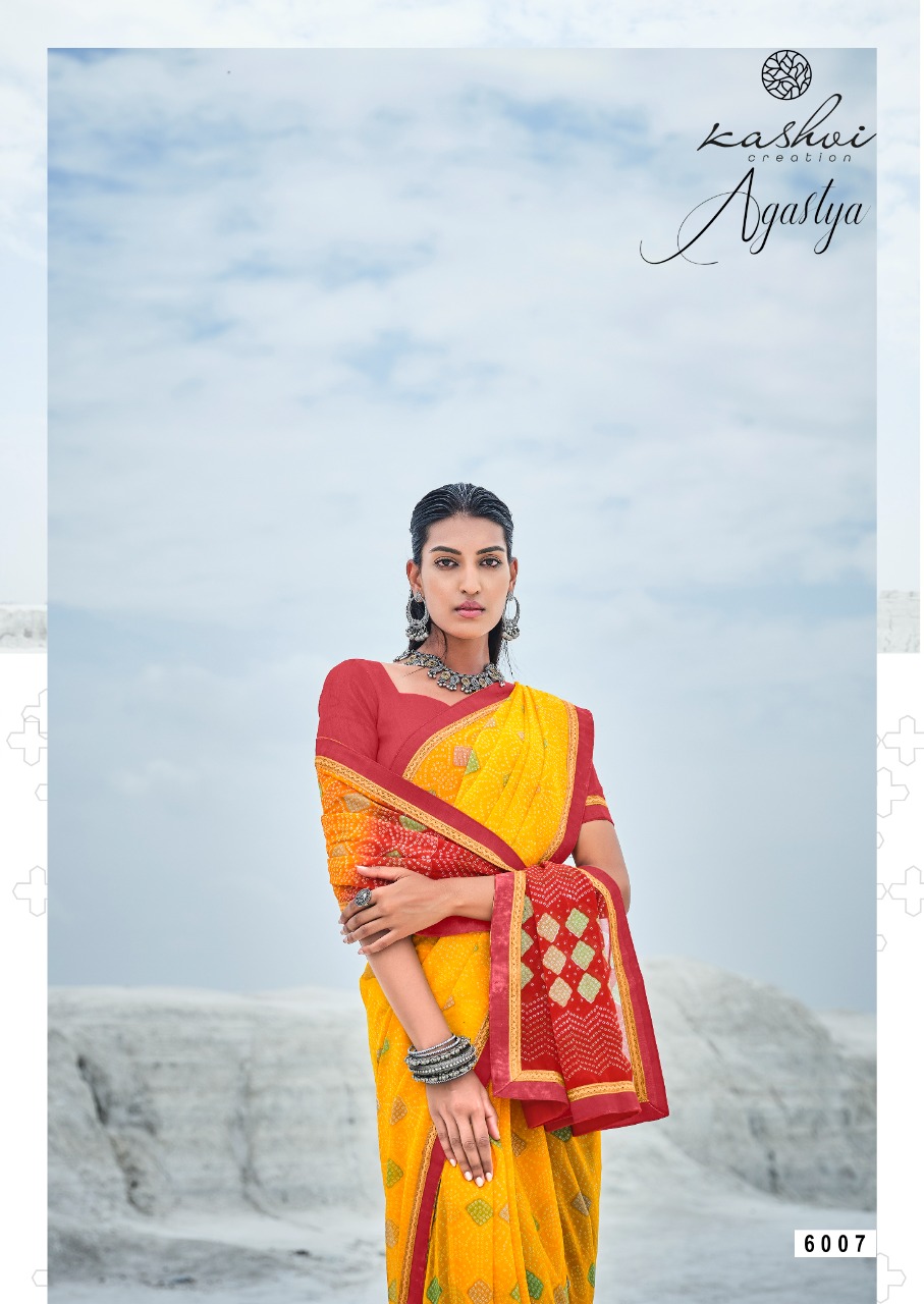 lt kashvi creation agastya georgget elegant print saree catalog