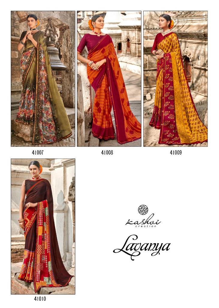 lt kashvi creation lavanya Weightless astonishing print saree catalog