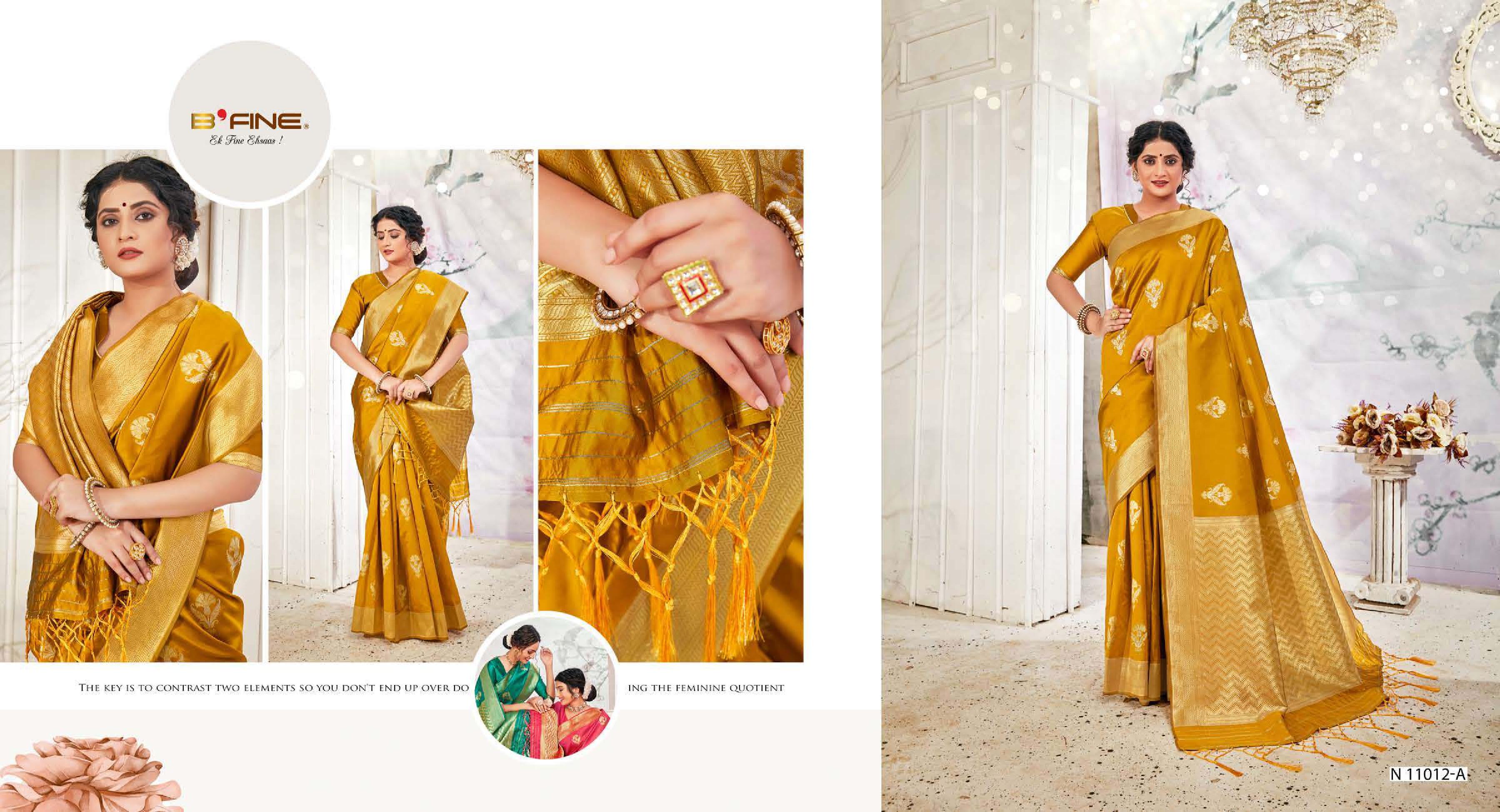 b fine shaan e kashi silk festive look saree catalog