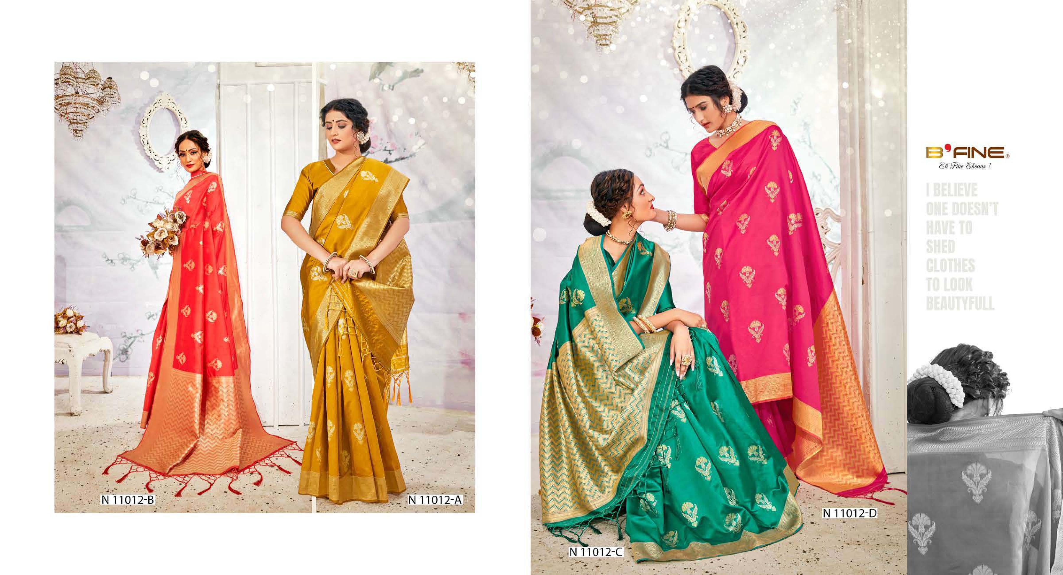 b fine shaan e kashi silk festive look saree catalog