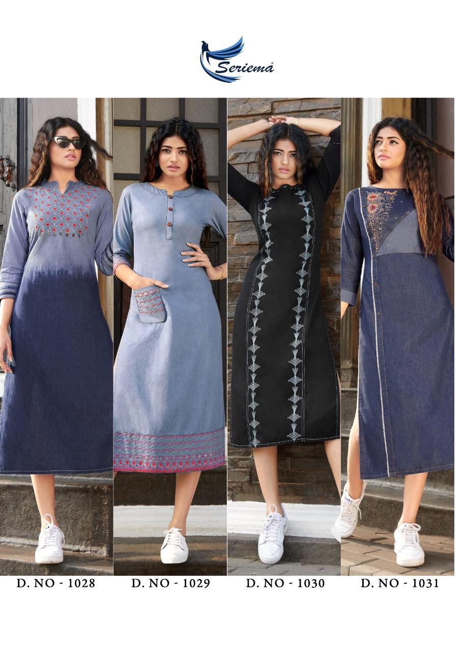 seriema kumb premier decent embroidary attrective look kurti catalog