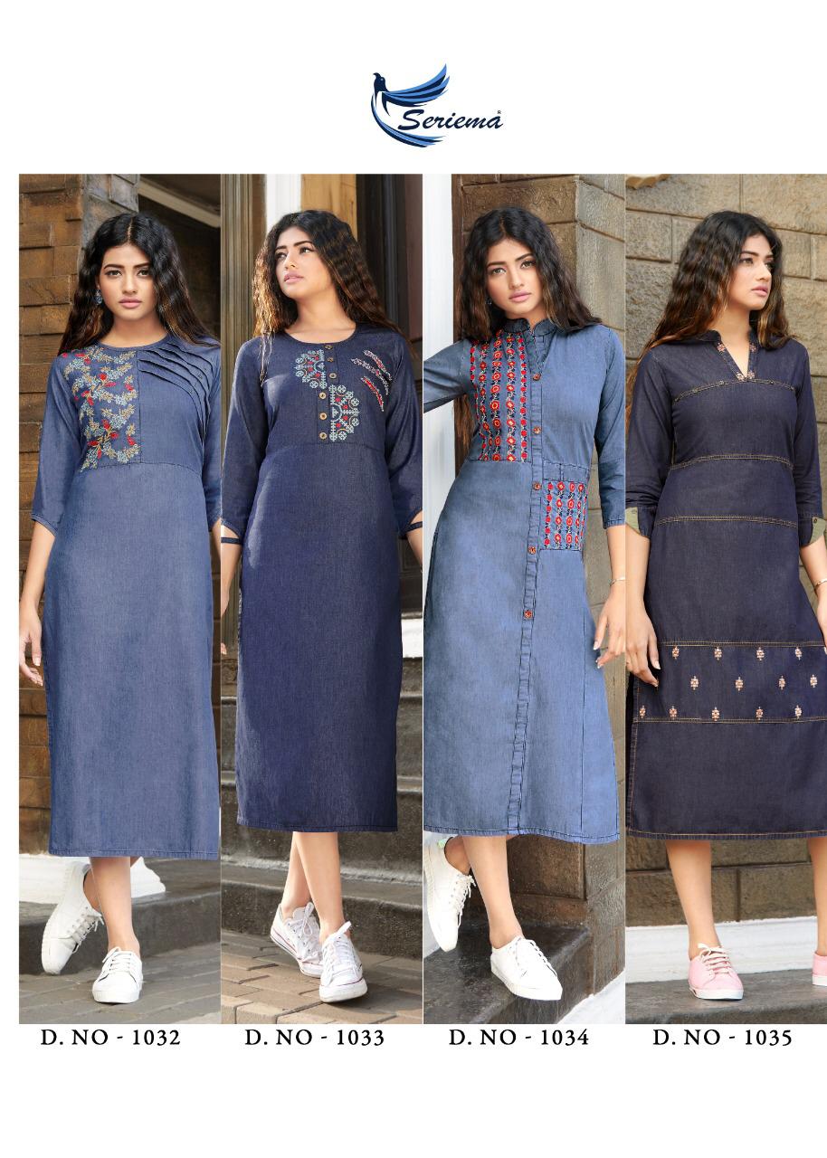 seriema kumb premier decent embroidary attrective look kurti catalog