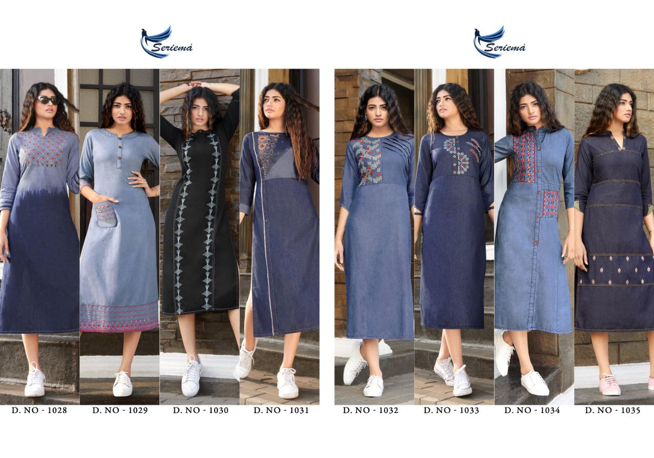 seriema kumb premier decent embroidary attrective look kurti catalog