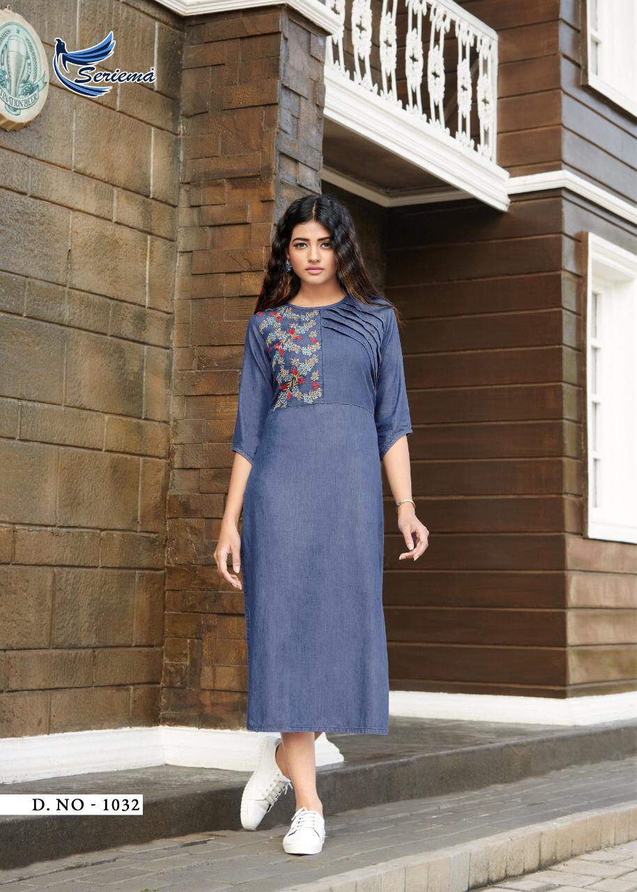 seriema kumb premier decent embroidary attrective look kurti catalog