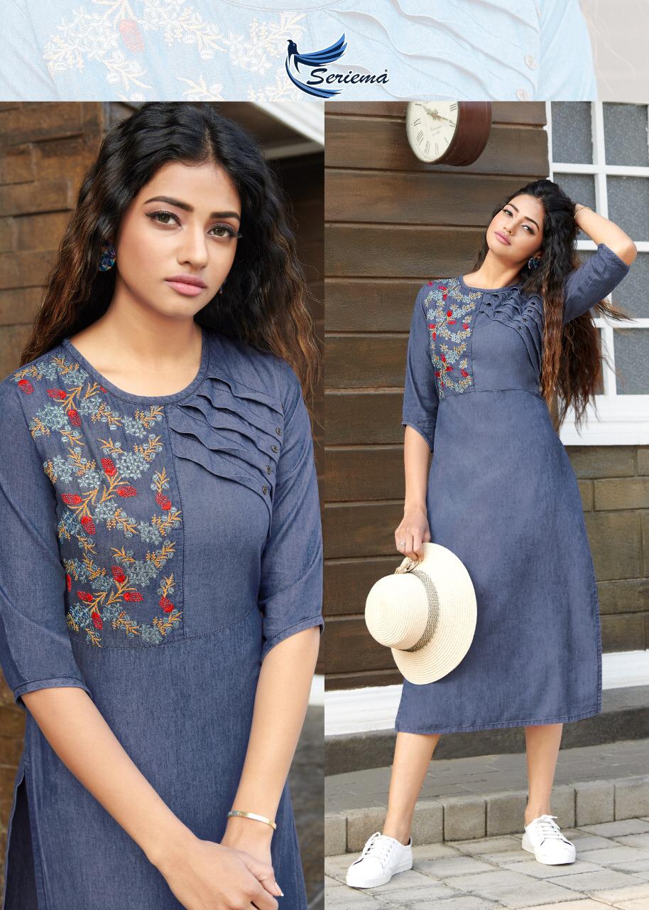 seriema kumb premier decent embroidary attrective look kurti catalog