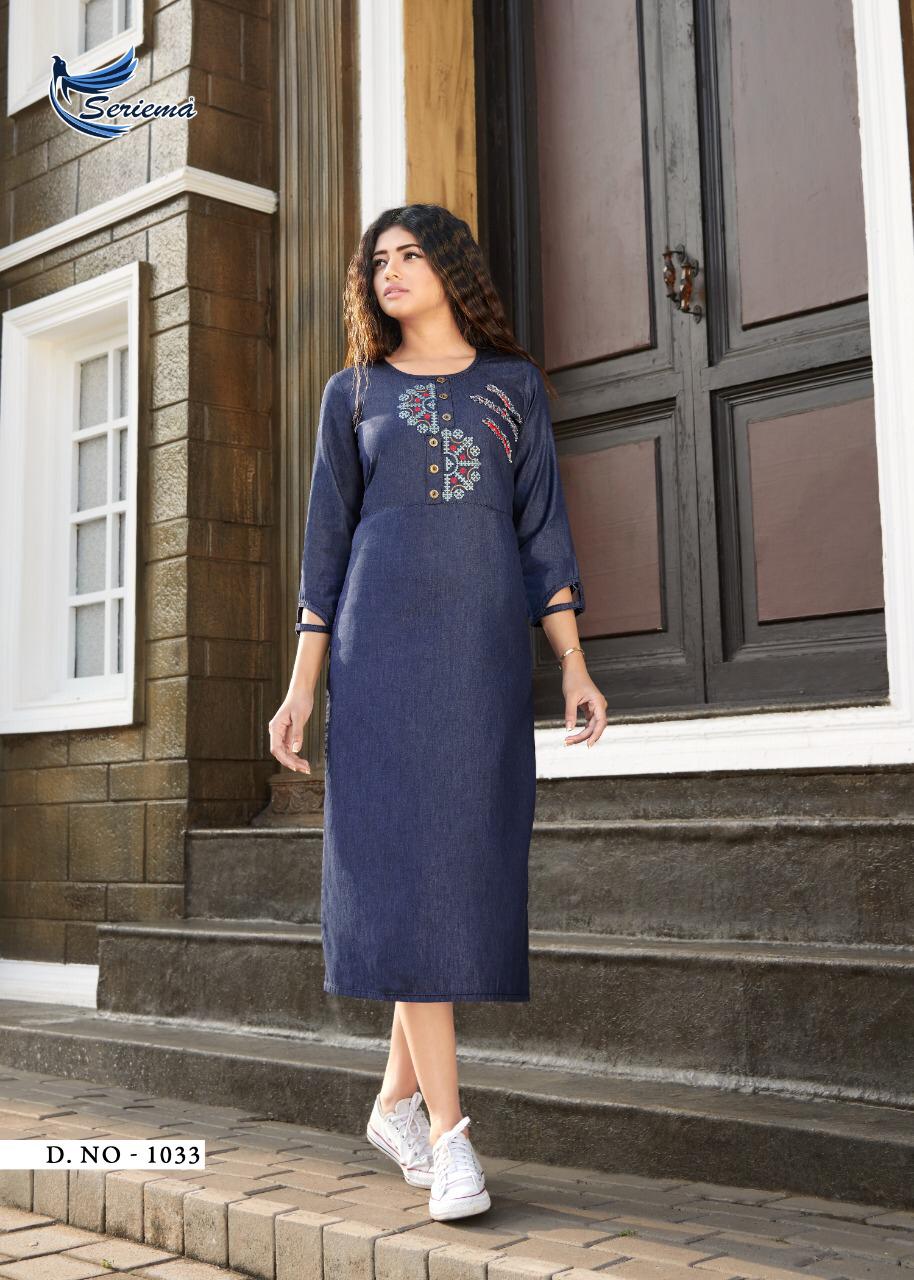 seriema kumb premier decent embroidary attrective look kurti catalog