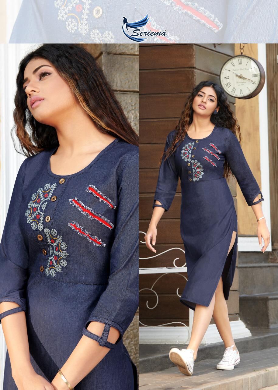 seriema kumb premier decent embroidary attrective look kurti catalog