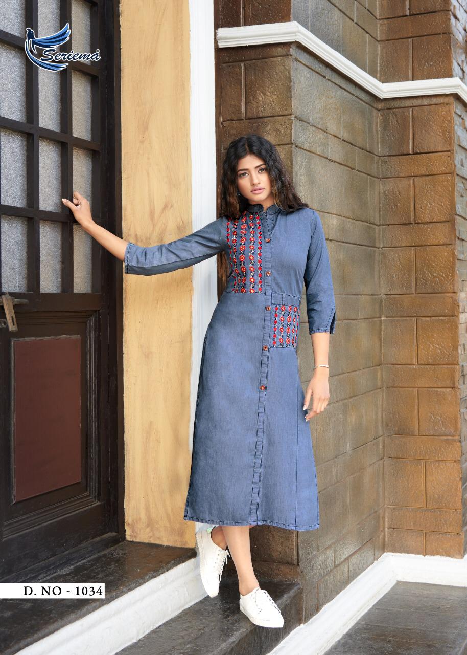 seriema kumb premier decent embroidary attrective look kurti catalog