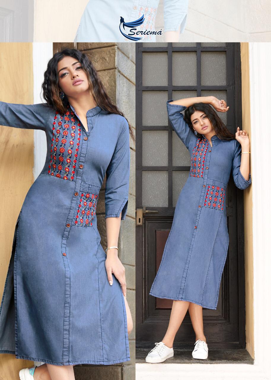 seriema kumb premier decent embroidary attrective look kurti catalog