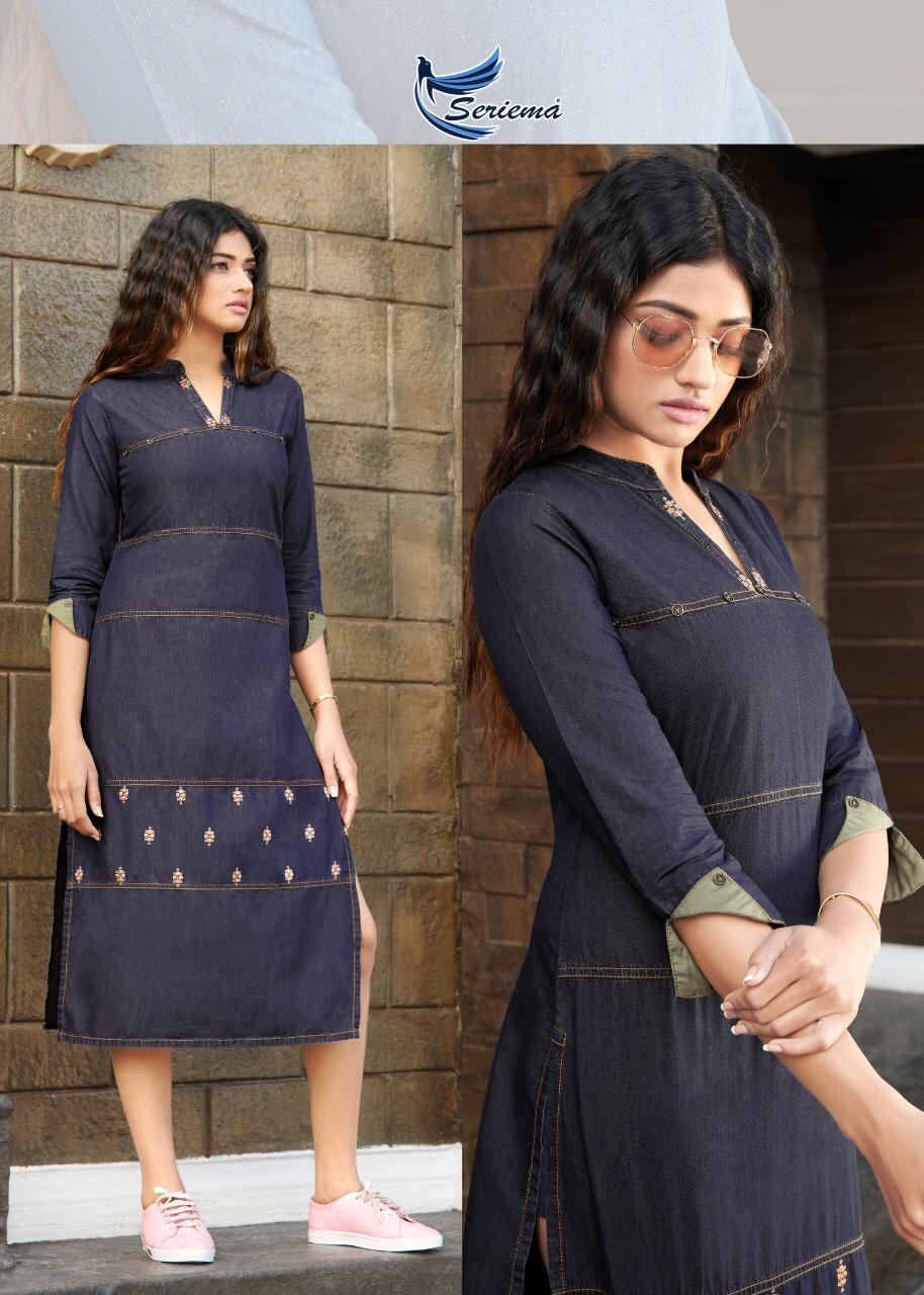 seriema kumb premier decent embroidary attrective look kurti catalog