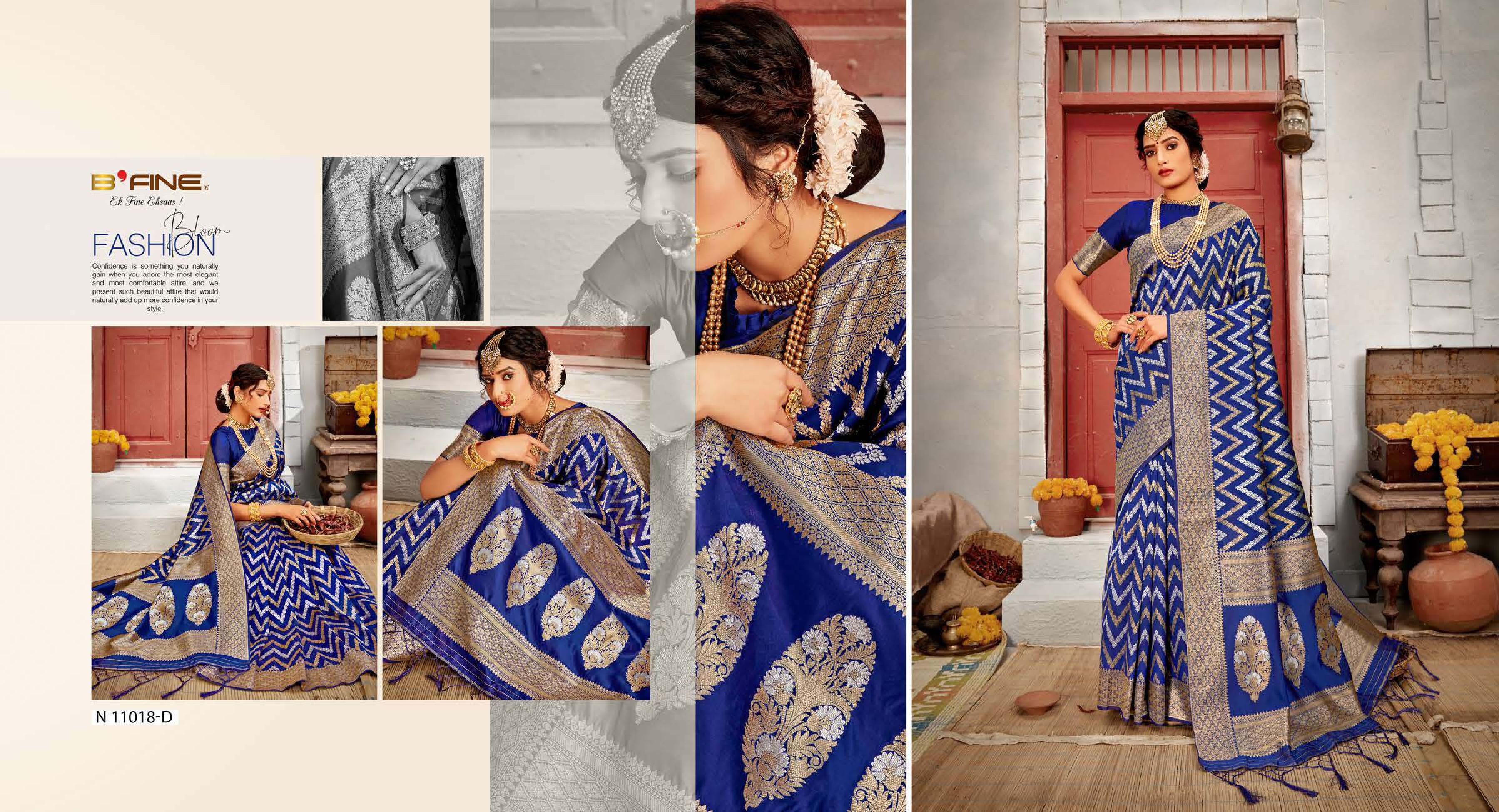 b fine talking threads silk regal look saree catalog