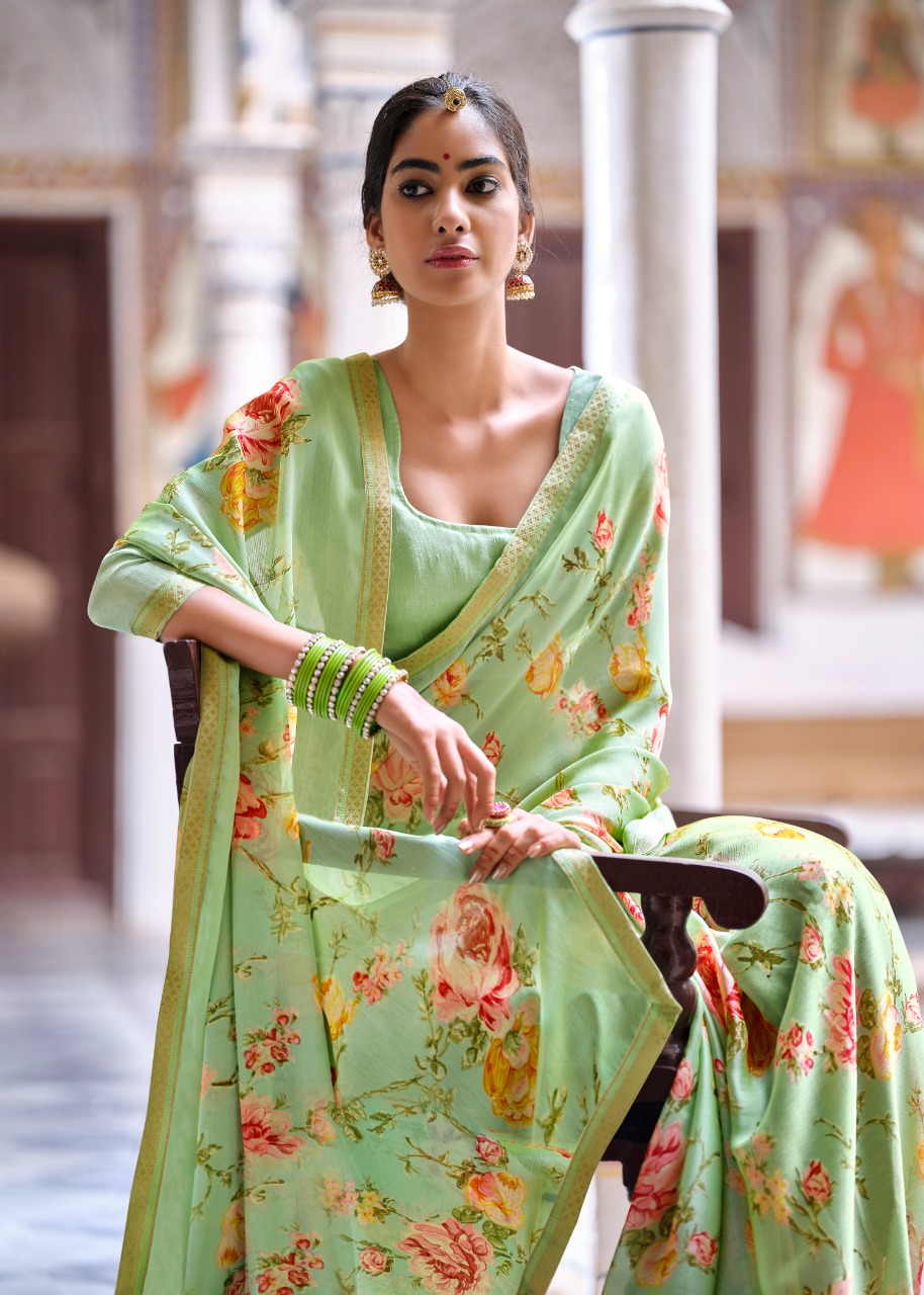 lt kashvi creation madhubala p c moss astonishing print saree catalog