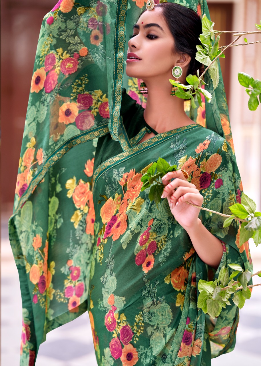 lt kashvi creation madhubala p c moss astonishing print saree catalog