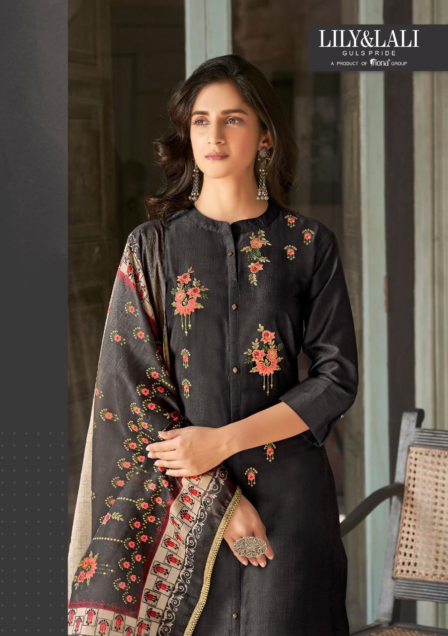 lily and lali monalisa 3 bemberg silk astonish style kurti pant with dupatta catalog