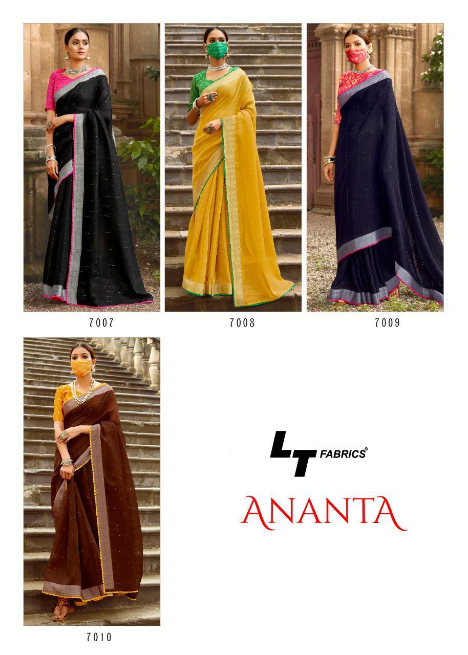 lt fashion ananta Linen Silk graceful look saree catalog