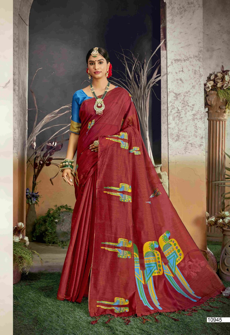 shakunt weaves Tota Mainacotton inovative print saree catalog