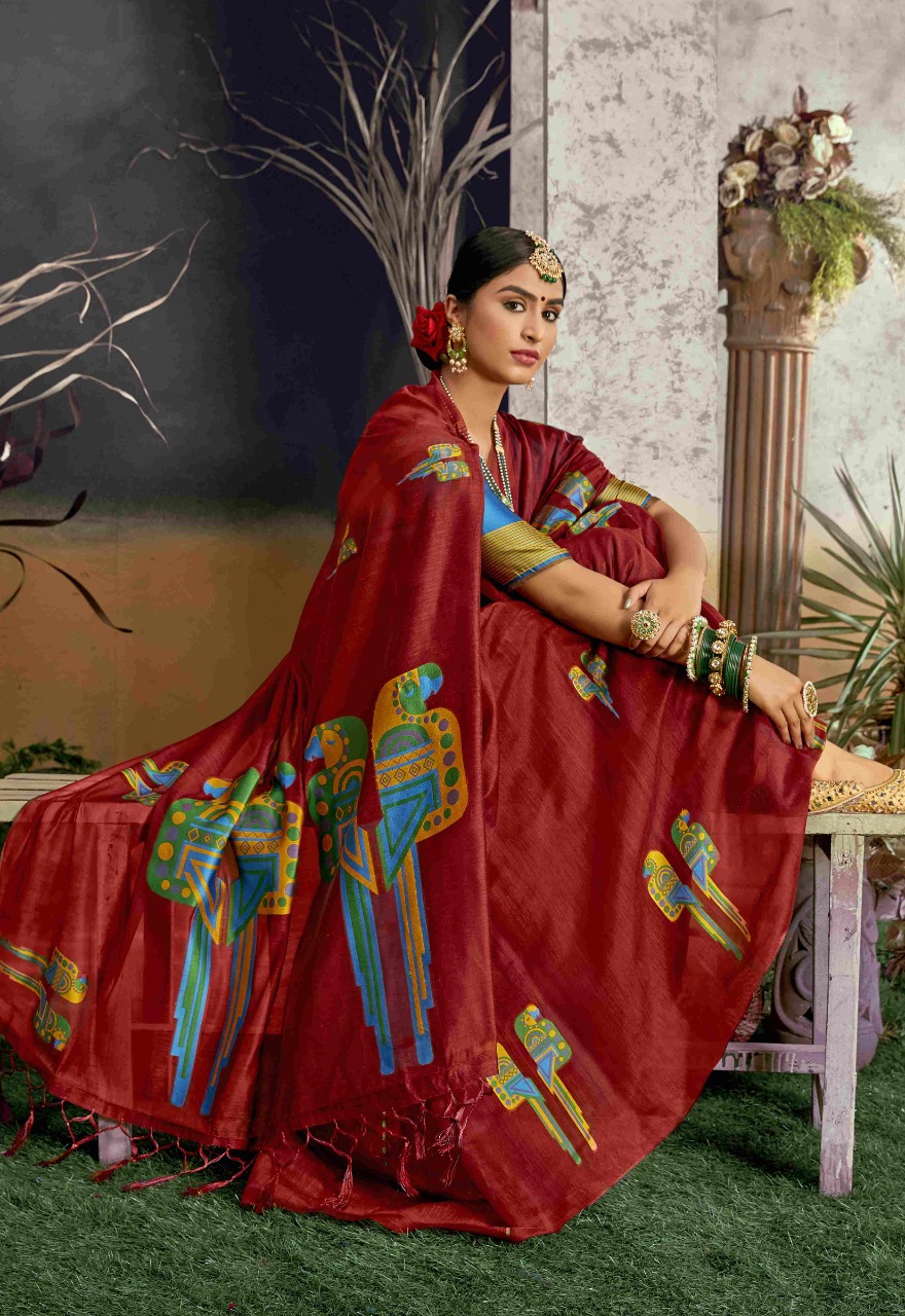 shakunt weaves Tota Mainacotton inovative print saree catalog