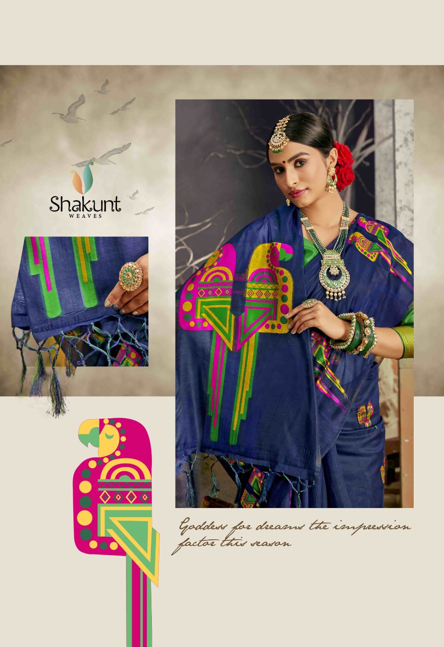 shakunt weaves Tota Mainacotton inovative print saree catalog