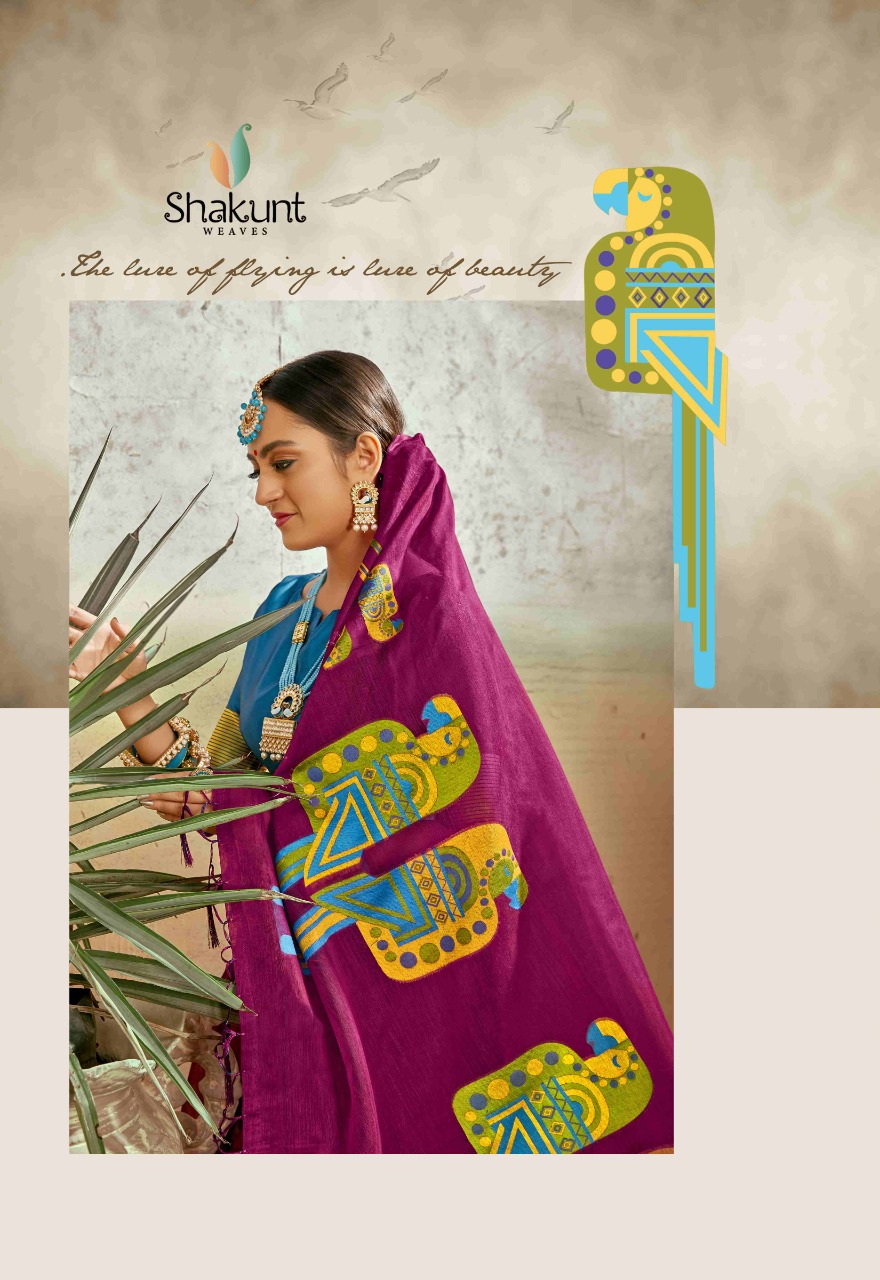 shakunt weaves Tota Mainacotton inovative print saree catalog