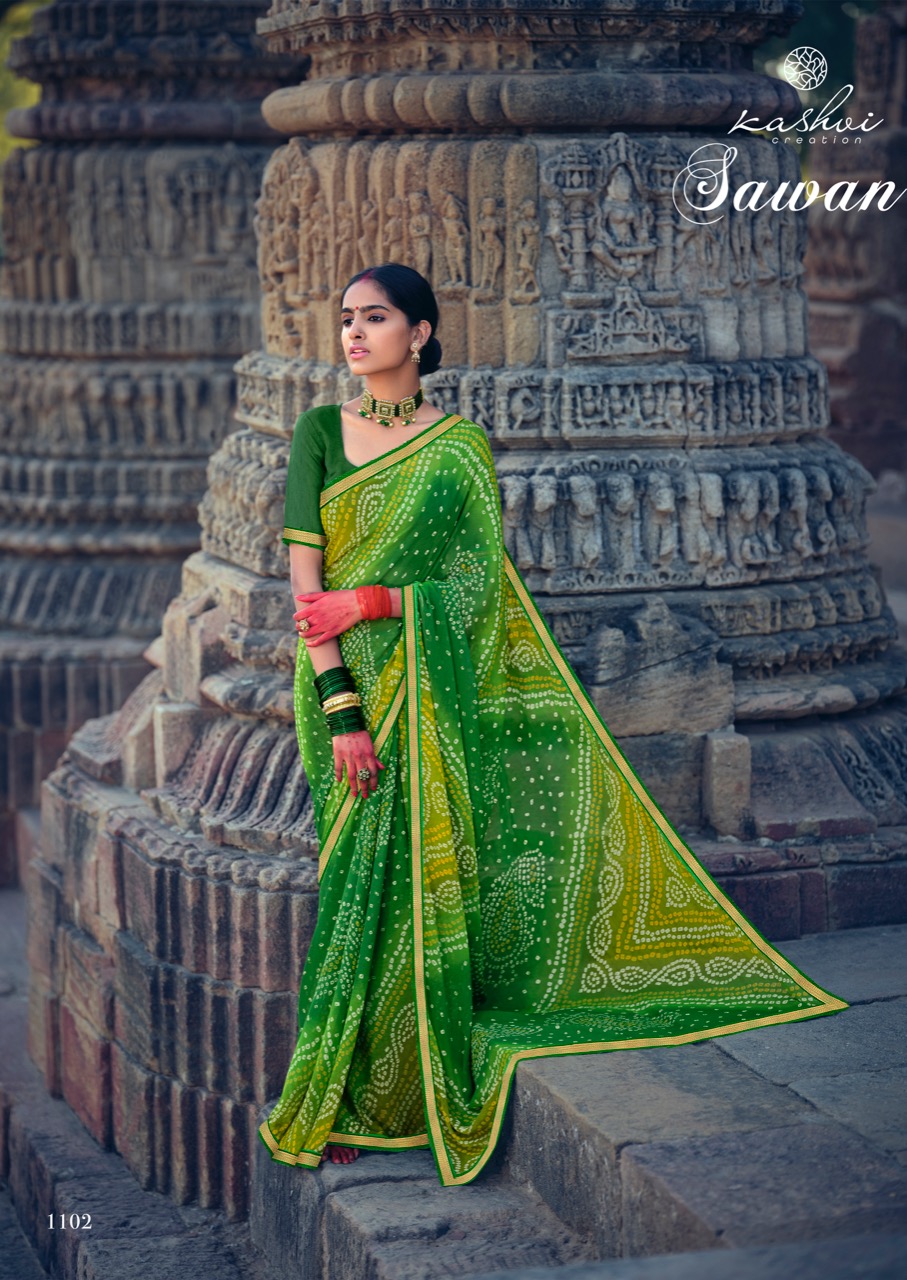 lt kashvi creation sawan shiffon exclusive print saree catalog