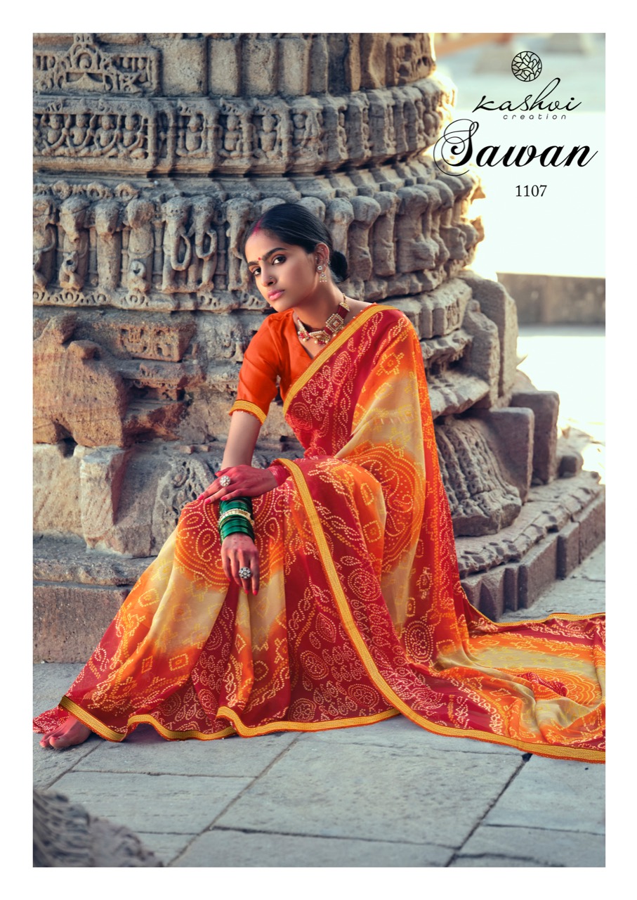 lt kashvi creation sawan shiffon exclusive print saree catalog