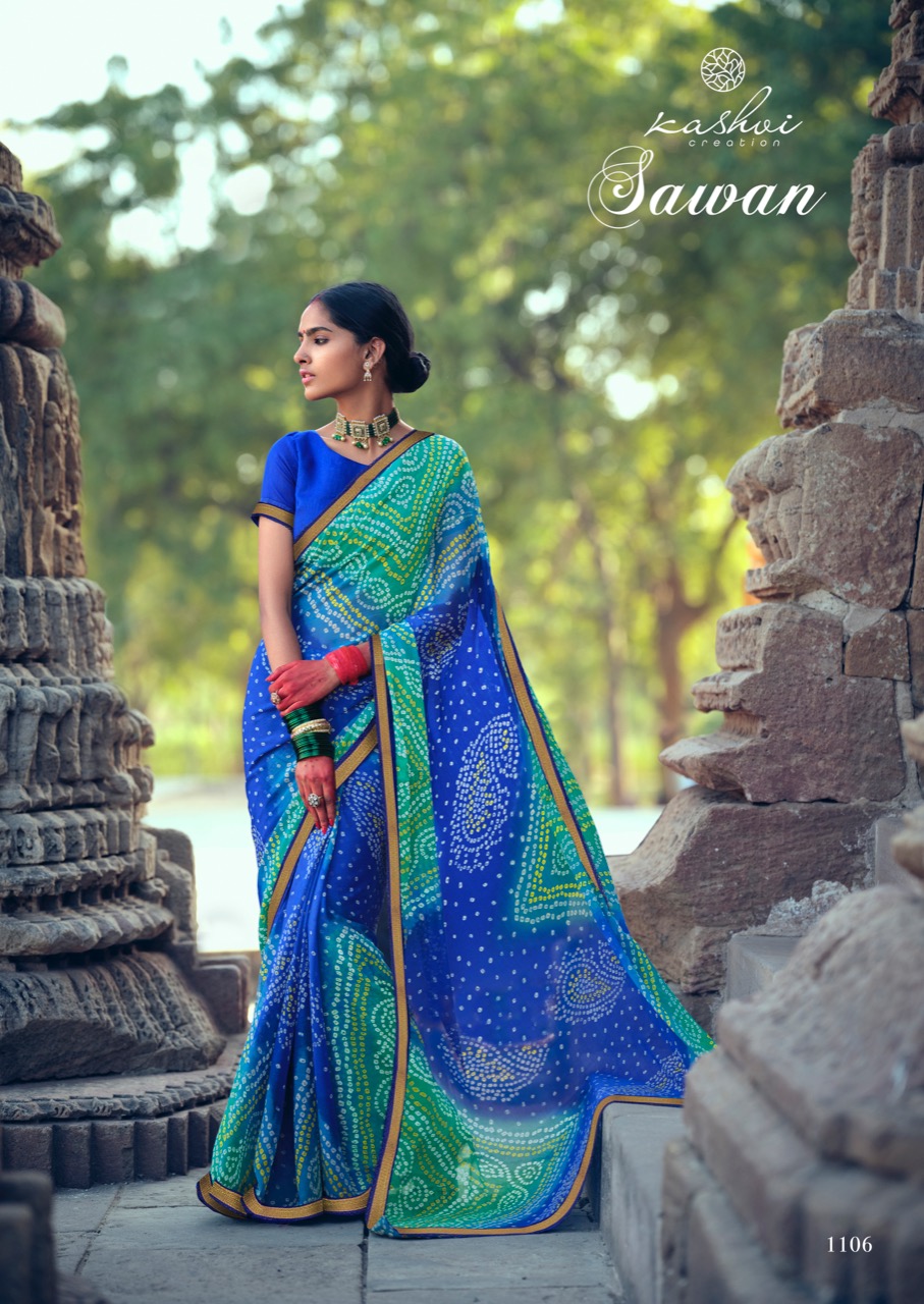 lt kashvi creation sawan shiffon exclusive print saree catalog