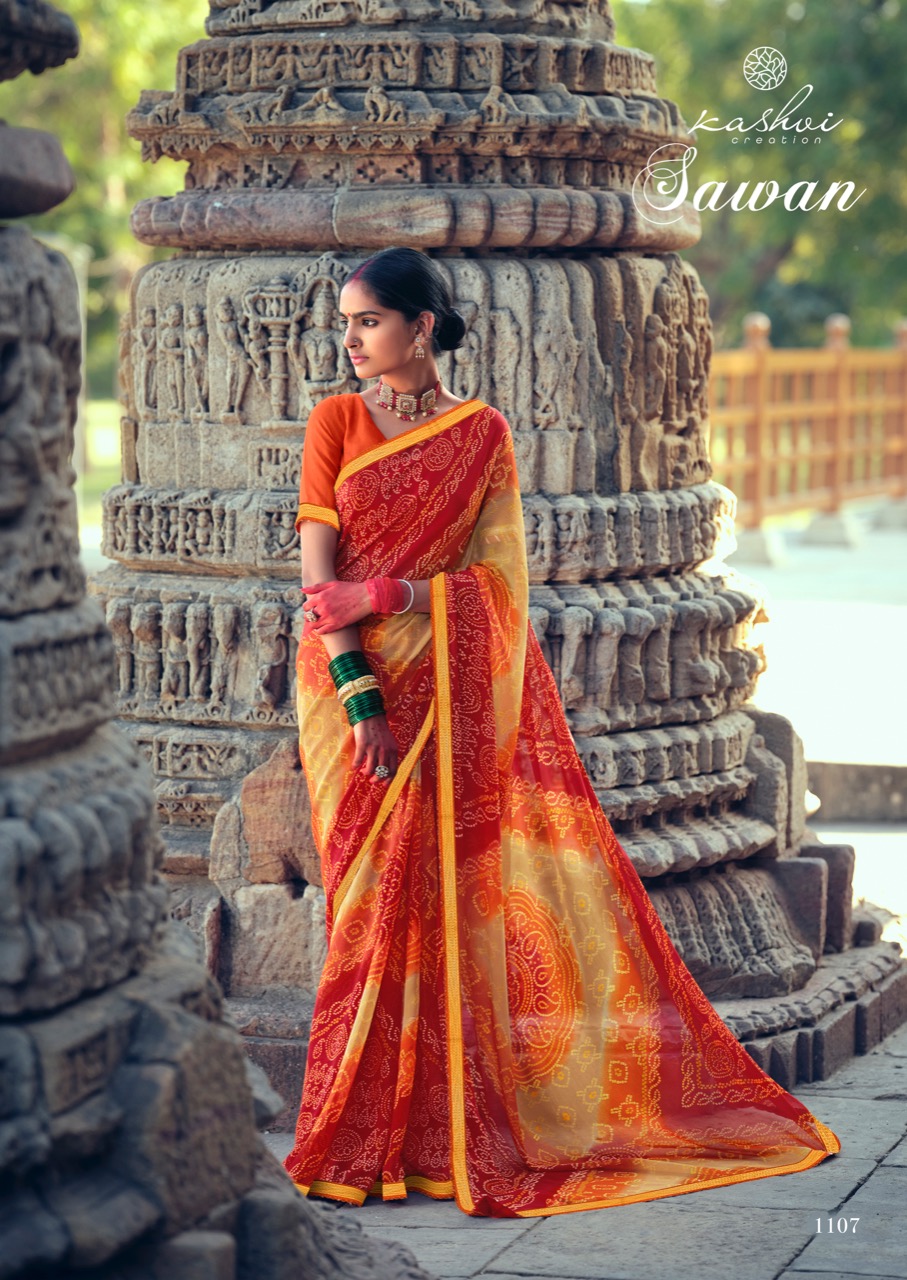 lt kashvi creation sawan shiffon exclusive print saree catalog