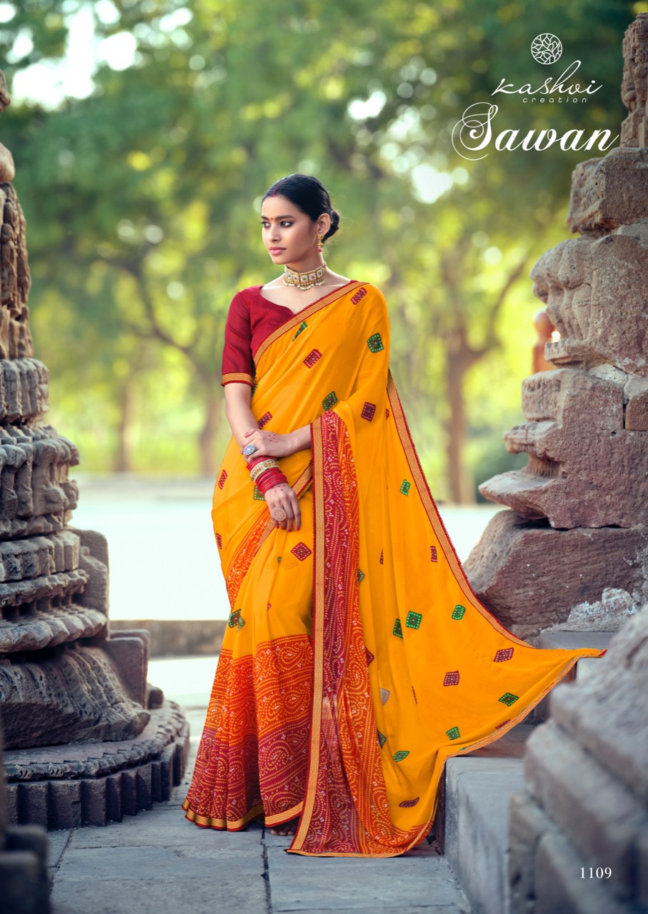 lt kashvi creation sawan shiffon exclusive print saree catalog