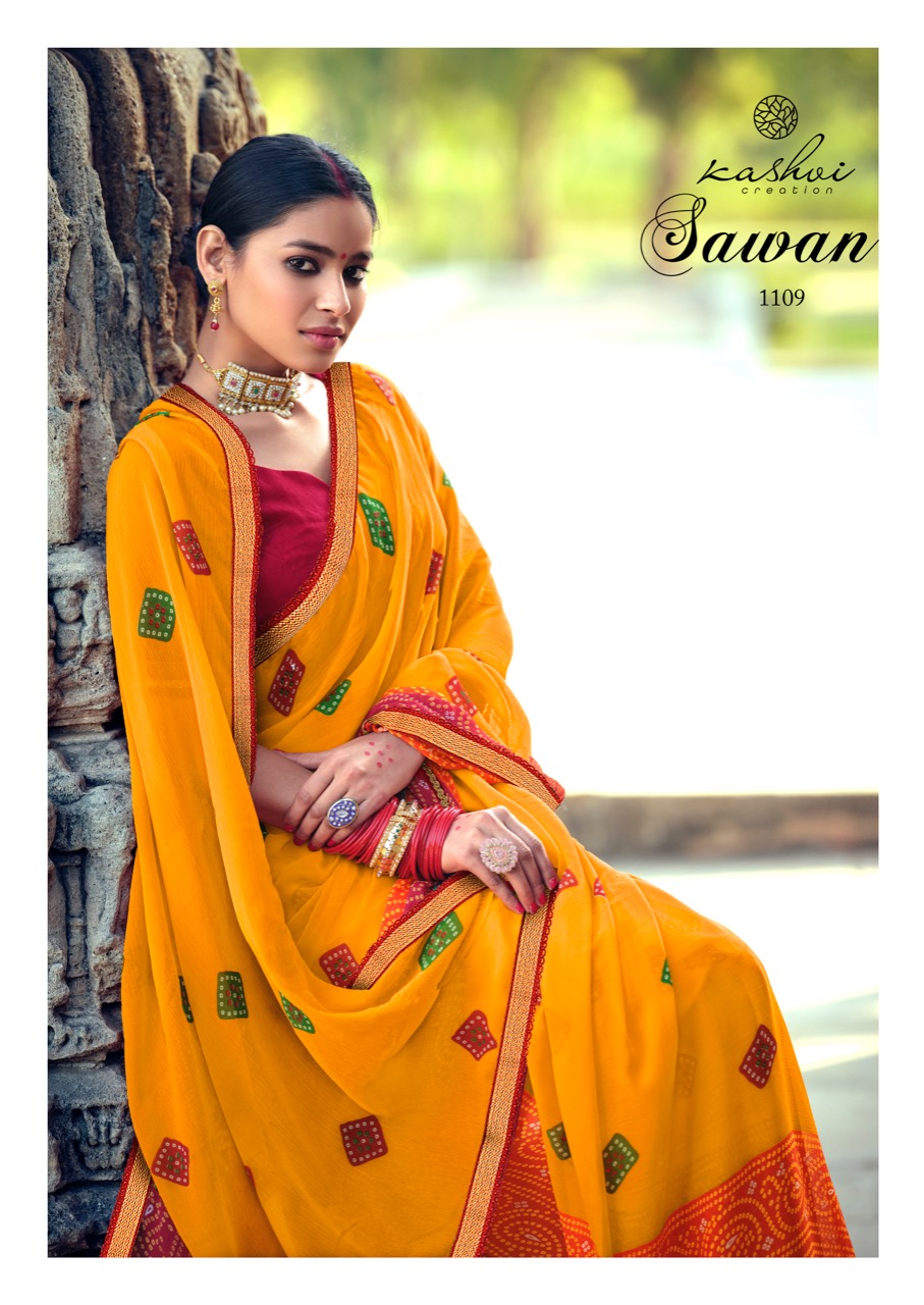 lt kashvi creation sawan shiffon exclusive print saree catalog