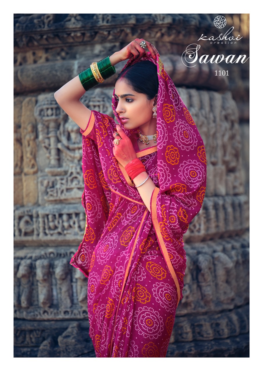 lt kashvi creation sawan shiffon exclusive print saree catalog