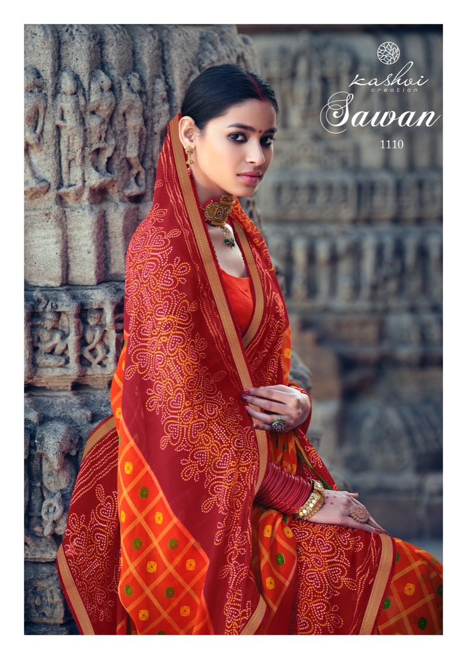 lt kashvi creation sawan shiffon exclusive print saree catalog