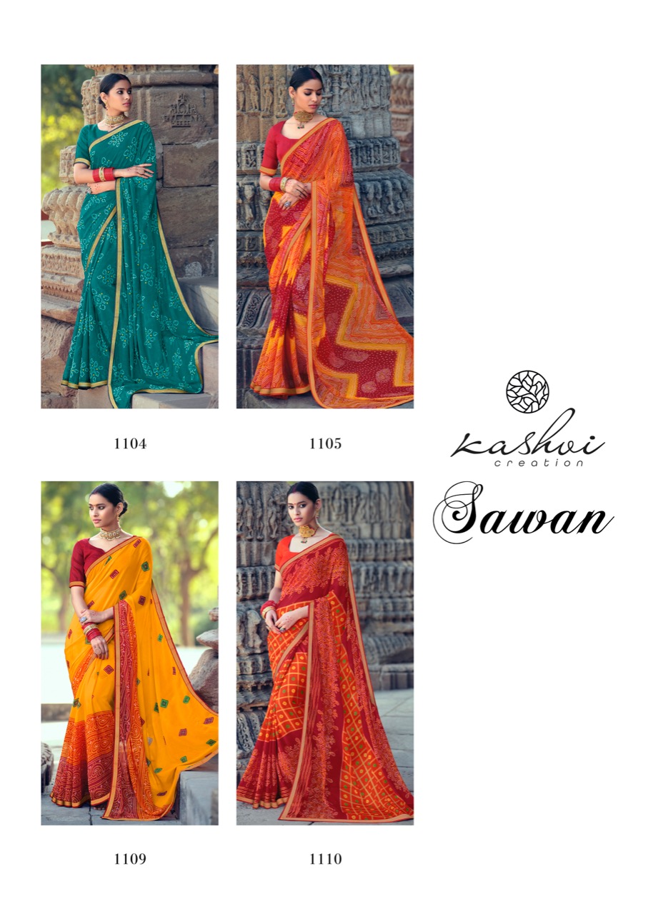 lt kashvi creation sawan shiffon exclusive print saree catalog