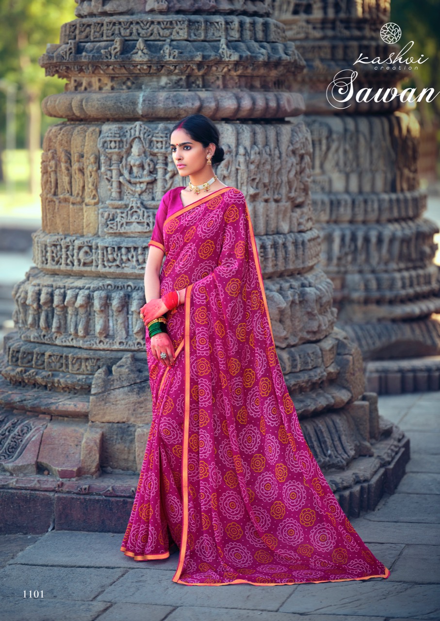 lt kashvi creation sawan shiffon exclusive print saree catalog