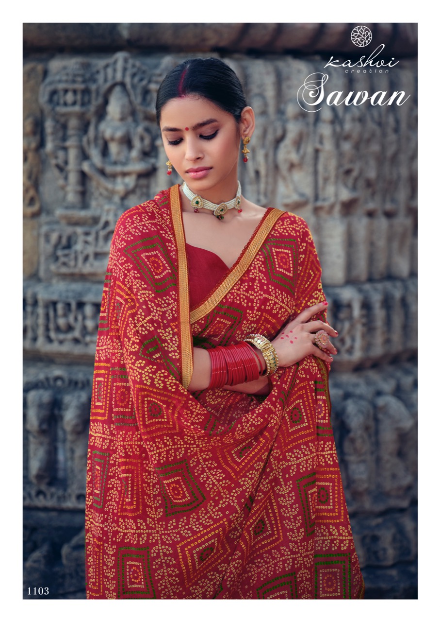 lt kashvi creation sawan shiffon exclusive print saree catalog