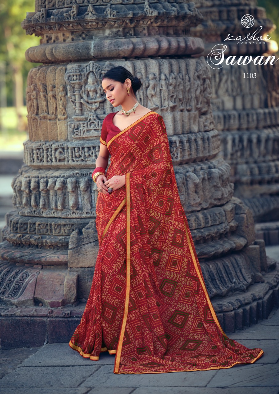 lt kashvi creation sawan shiffon exclusive print saree catalog