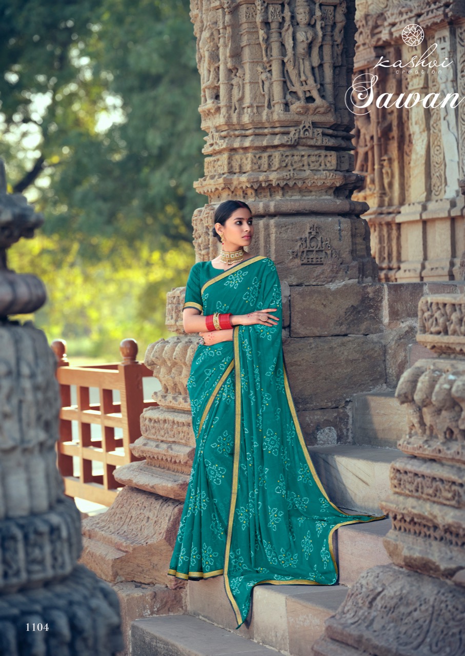 lt kashvi creation sawan shiffon exclusive print saree catalog