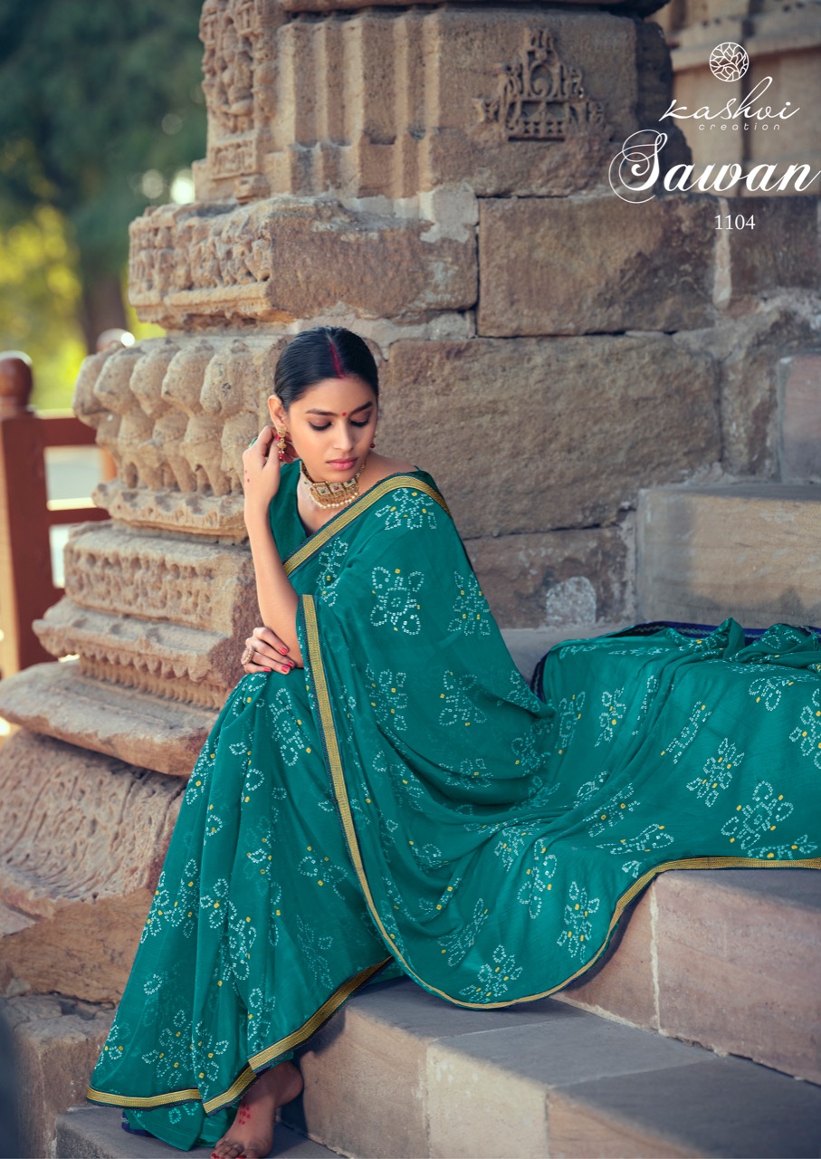 lt kashvi creation sawan shiffon exclusive print saree catalog