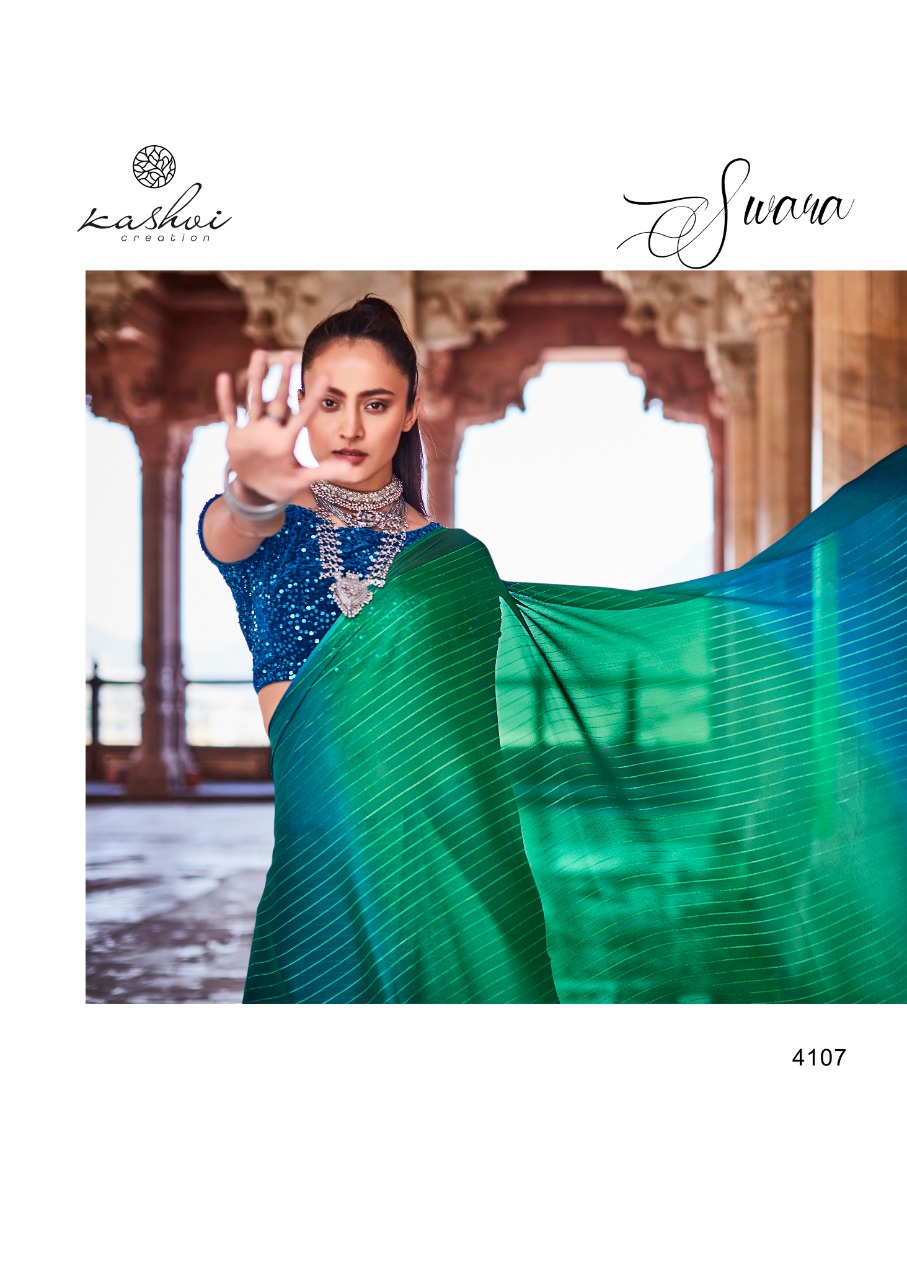 lt kashvi creation swara shiffon gorgeous look saree catalog