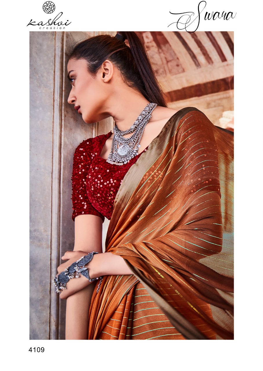 lt kashvi creation swara shiffon gorgeous look saree catalog