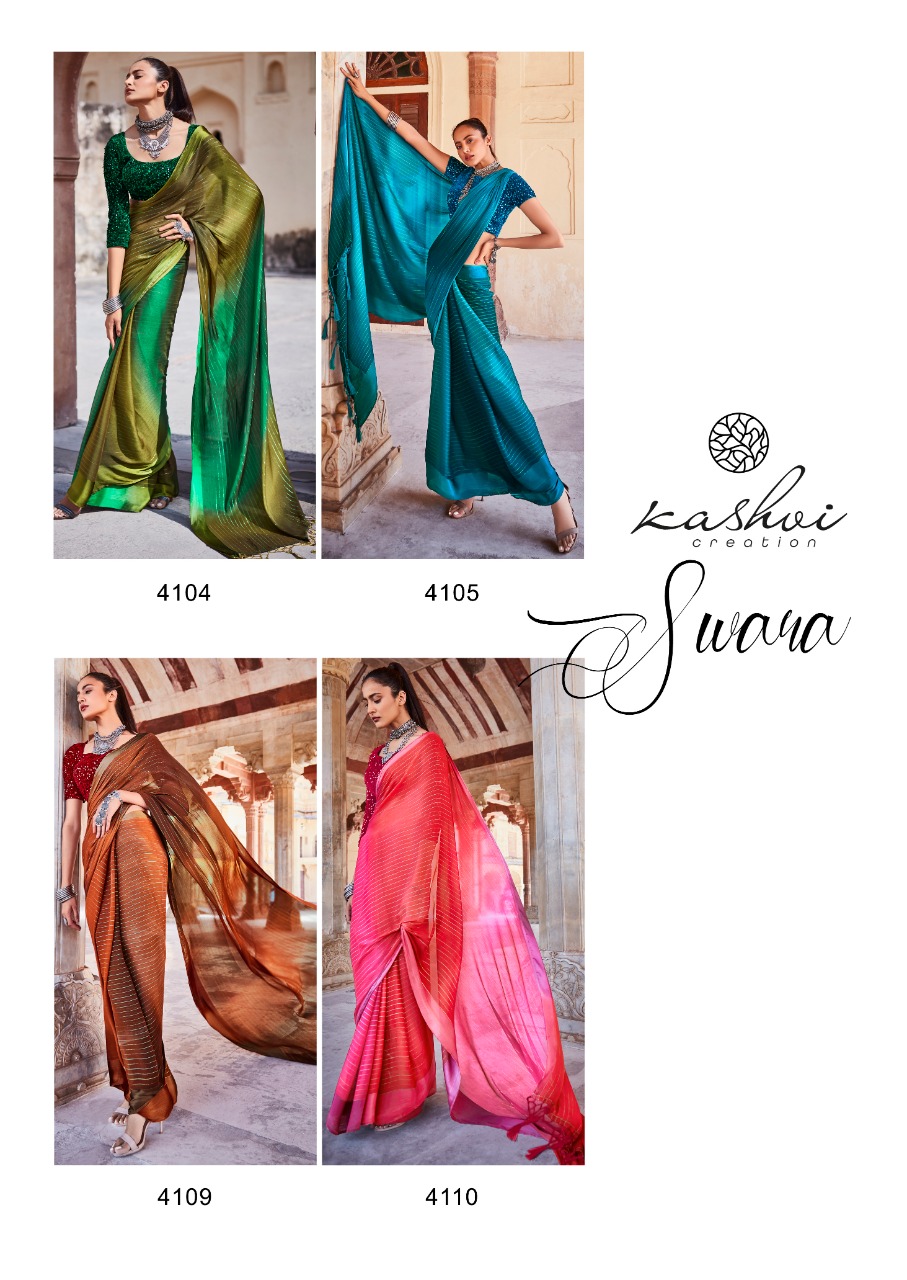 lt kashvi creation swara shiffon gorgeous look saree catalog