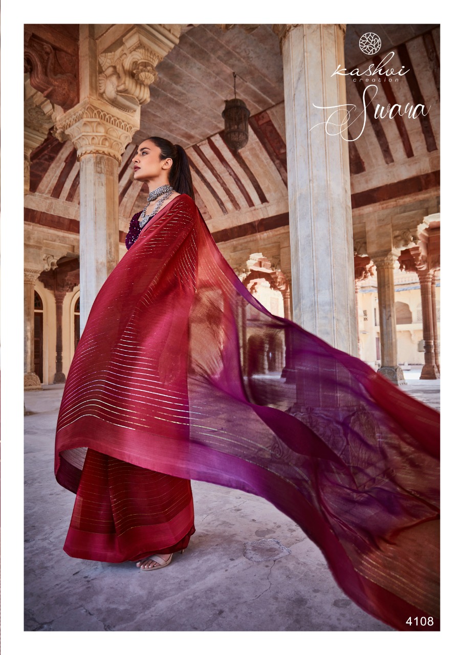 lt kashvi creation swara shiffon gorgeous look saree catalog