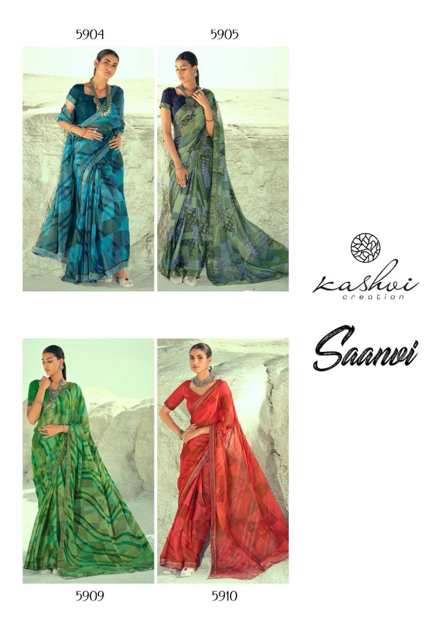 lt kashvi creation saanvi shiffon gorgeous look saree catalog