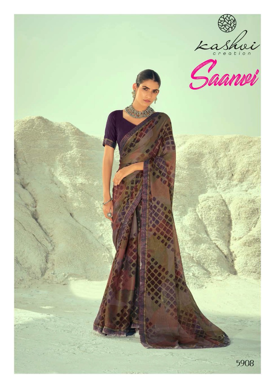 lt kashvi creation saanvi shiffon gorgeous look saree catalog