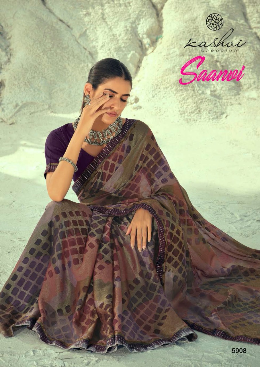 lt kashvi creation saanvi shiffon gorgeous look saree catalog