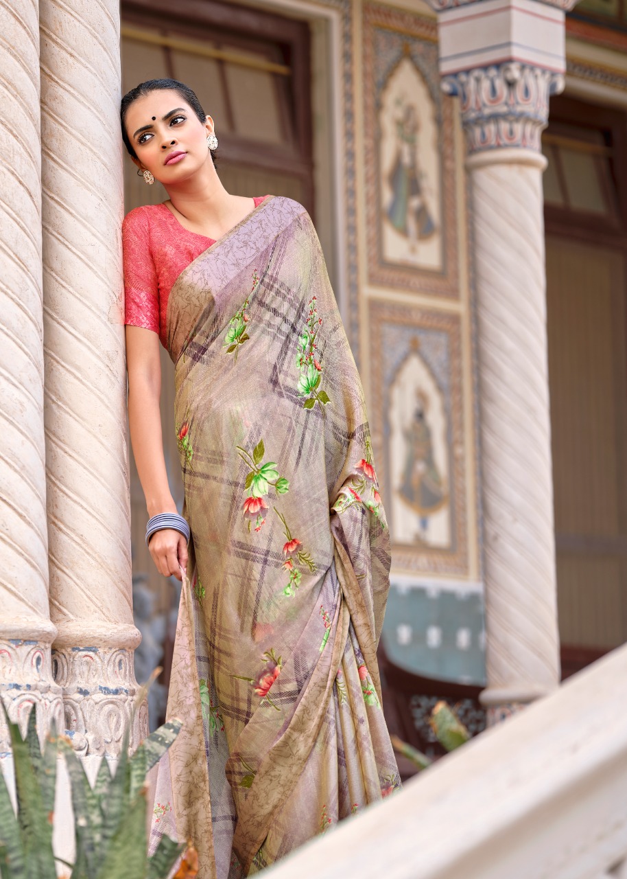 lt kashvi creation chitrangana Moss Satin Patta gorgeous look saree catalog