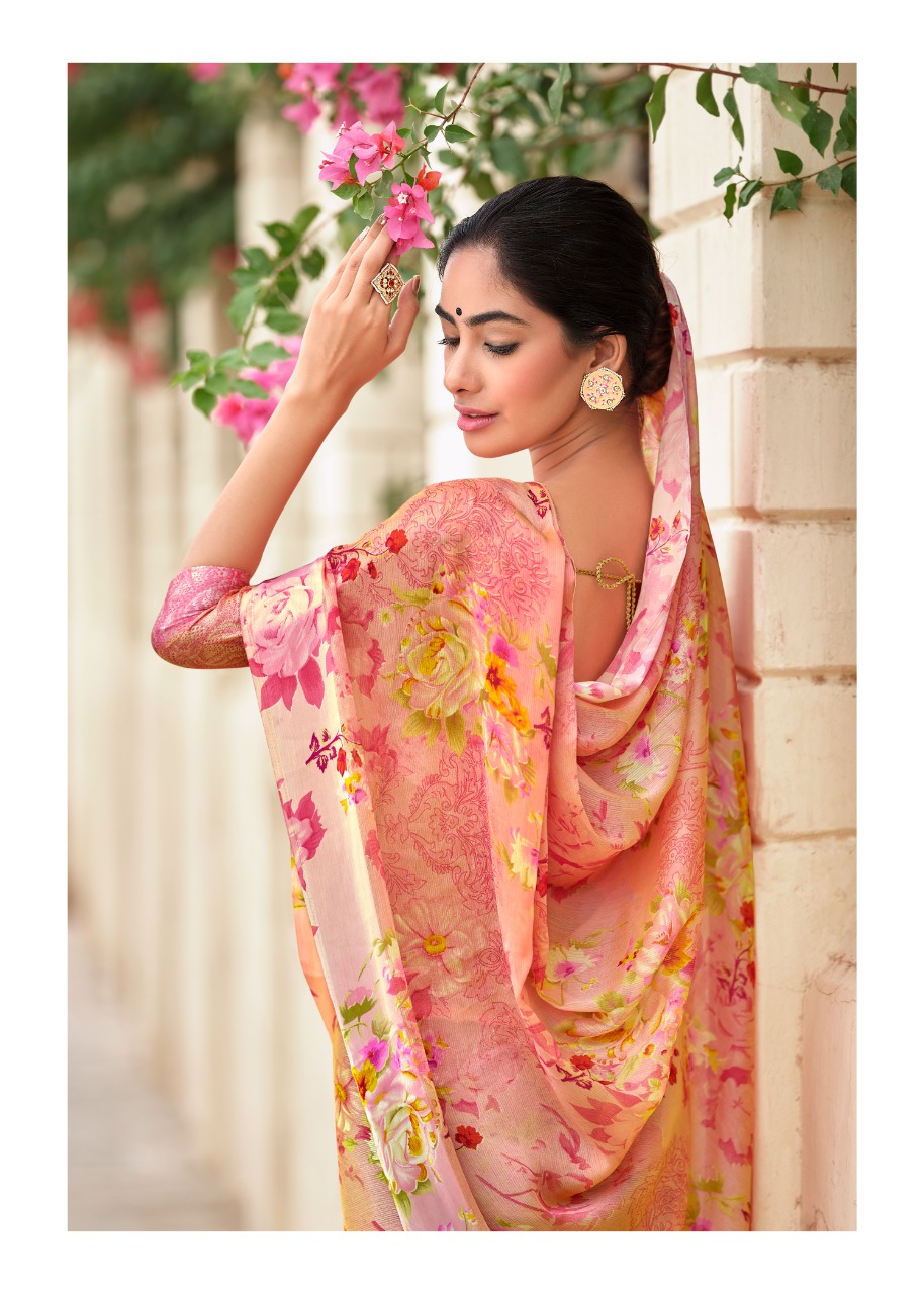 lt kashvi creation chitrangana Moss Satin Patta gorgeous look saree catalog