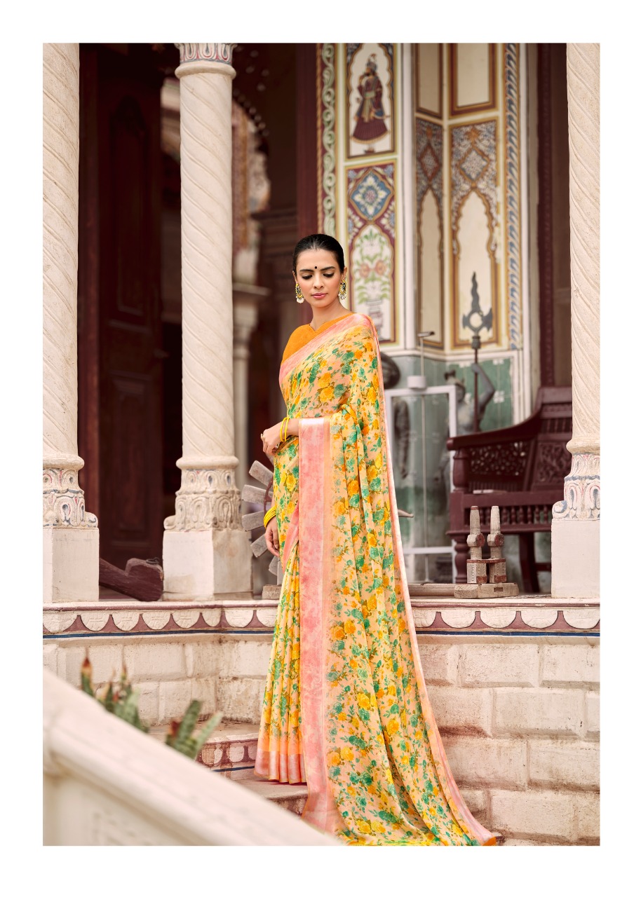 lt kashvi creation chitrangana Moss Satin Patta gorgeous look saree catalog