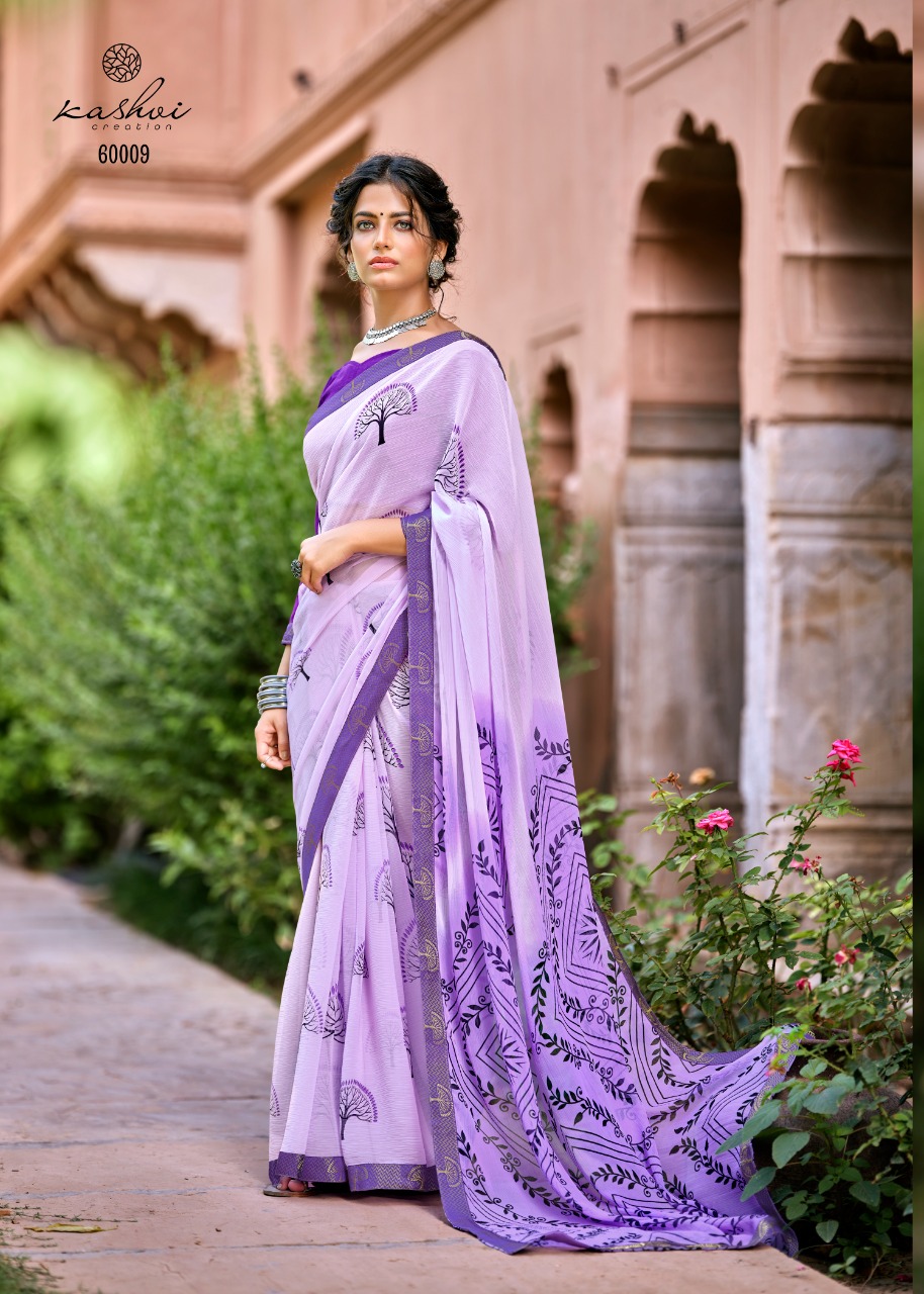 lt kashvi creation antara shiffon exclusive print saree catalog