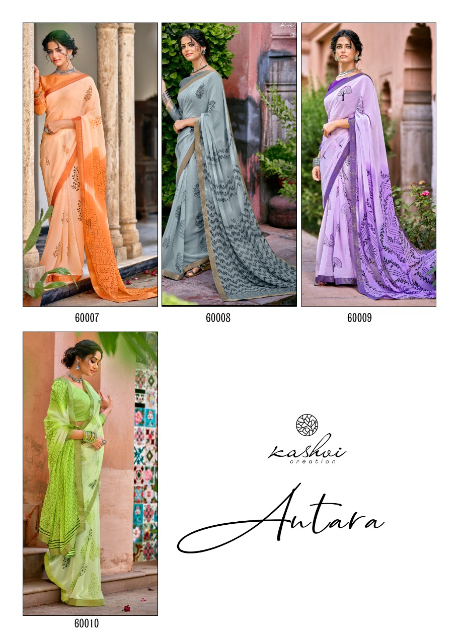 lt kashvi creation antara shiffon exclusive print saree catalog